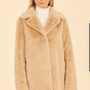 Dolce Cabo-Mid-Length Faux Fur Coat